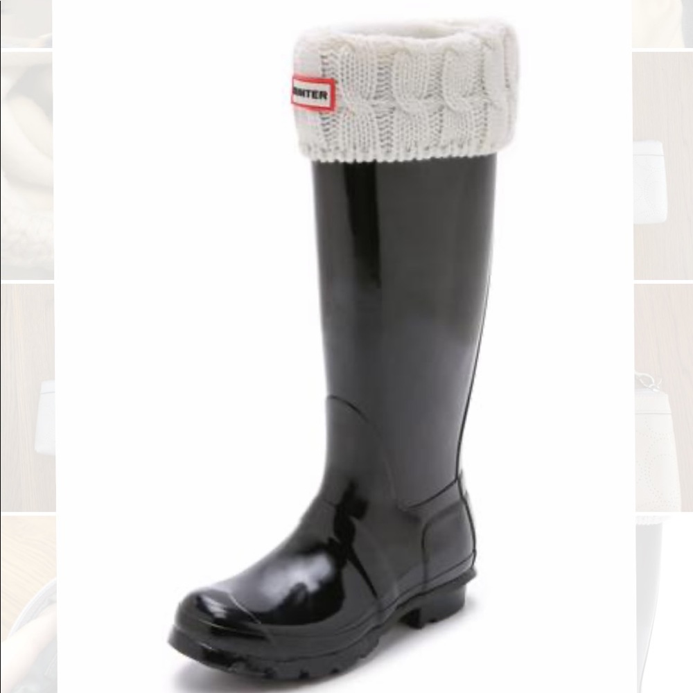 Hunter Cable Knitted Cuff Tall Boot Socks